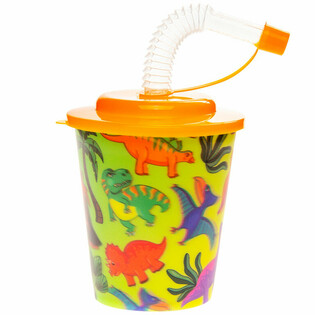 Dinosaurus Drikke-/Isbæger med Sugerør - 250ml (12 stk.)