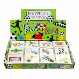 Fun Tattoos Fodbold - Display med 48 Pakker (12 Tatoveringer pr. pakke)