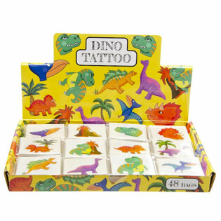 SJOVE TATOVERINGER - DINOSAUR, Hver pakke 12x Tatoveringer (48 stk.)