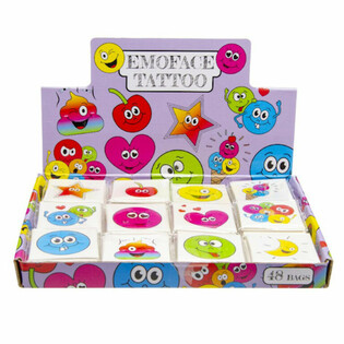 Sjove Tatoveringer Smiley - Display 48 pakker