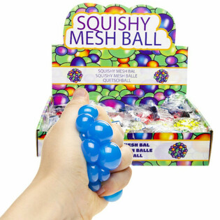 SQUISHY BOLD - Diameter: 5 CM - MIX STR&Aring;LENDE FARVER I DISPLAY (24 stk.)
