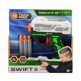 Tack Pro Swift II Dartpistol med 6 Soft Darts