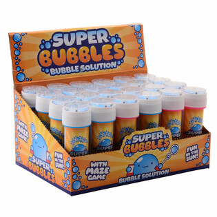 AQUA FUN - S&AElig;BEBOBLER, 60ML MED KUGLESPIL I DISPLAY (24 stk.)
