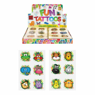 Jungle Fun Tatoveringer - Display (96 stk.)