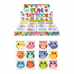 Fun Tattoos Ugle - Display (96 Stk.)