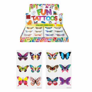FUN TATTOOS - MODEL: SOMMERFUGLE I DISPLAY (96 stk.)