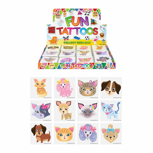 SJOVE TATOVERINGER - KATTE & HUNDE DISPLAY (48 PAKKER)