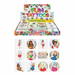 FUN TATTOOS - MODEL: FE / FAIRY, Hver pakke med 12x Tatoveringer I DISPLAY (48 stk.)