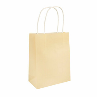 PAPIRSPose MED H&Aring;NDTAG - 14x21x7 cm - Farve: ELFENBEN (24 stk.)