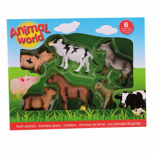 ANIMAL WORLD - LEGES&AElig;T MED 6 STK. BONDEG&Aring;RDSDYR LEGEFIGURER (1 stk.)
