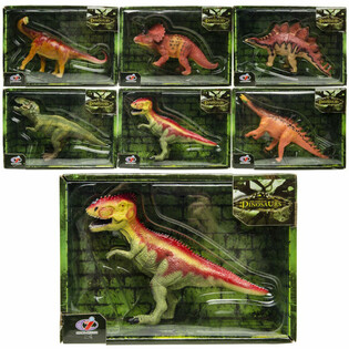 Dinosaur Leget&oslash;jsfigurer - Luksus Gave&aelig;ske - Mix Varianter (S&aelig;t med 6)