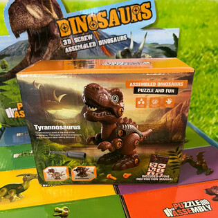 3D Dinosaur Bygges&aelig;t i Gave&aelig;ske - Display (8 stk.)