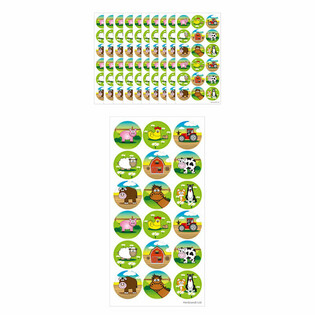 FUN STICKERS - BONDEG&Aring;RDSDYR STICKERS - 18 STICKERS PR. ARK (10 stk.)