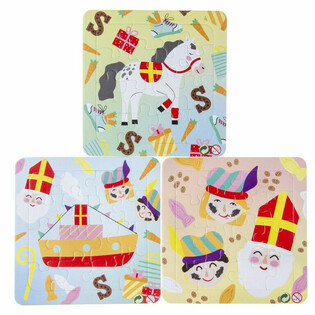SINTERKLAAS PUSLESPIL - 14 x 14 cm (50 stk.)