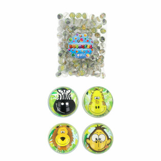 Mix Jungle Dyr Hoppebolde - Ø 3,3 cm (100 stk.)