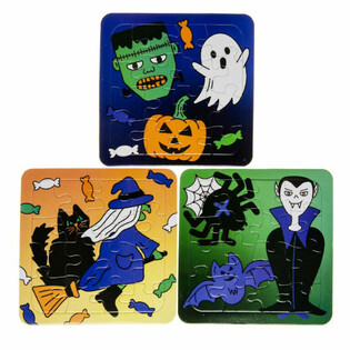 Mix Halloween Puslespil - 14 x 14 cm (50 stk.)