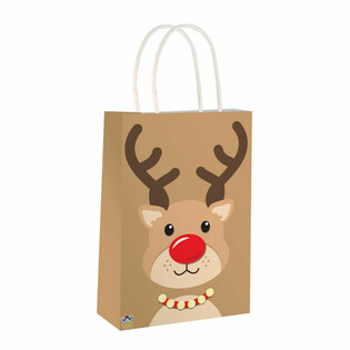 JULERENSDIR - PAPIRSPOSE MED HANK - 14x21x7Cm - JUL (24 stk.)