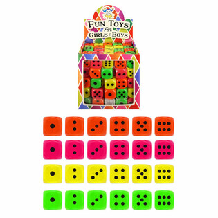Terninger 2,5 cm i display - Mixfarver (125 stk.)