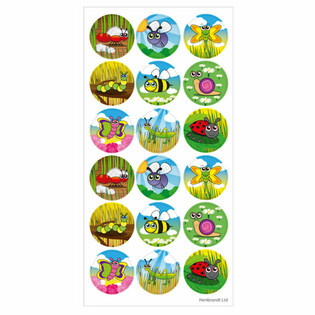 FUN STICKERS - INSEKTER - 18 KLISTERMÆRKER PR. ARK (10 stk.)