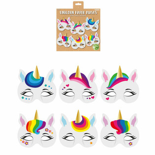 MILJØVENLIG - ENHJØRNING PAPIRMASKER (12 stk.)
