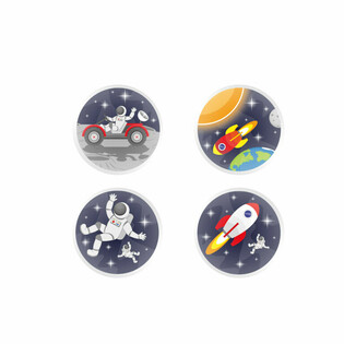 MIX RUMMET / SPACE - HOPPEBOLDE Ø3.3 Cm. (100 stk.)