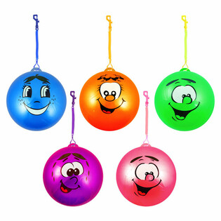 Smiley Face Bungee-bold med Elastisk Snor &Oslash; 23 cm (24 stk.)