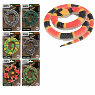 Animal World Slange p&aring; Kort (60 cm) - Display 24 stk.