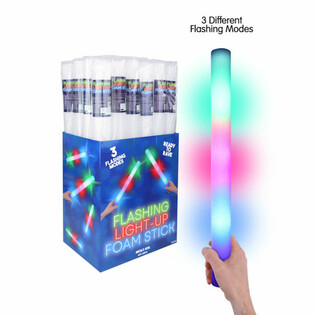 LED Foam Sticks - Multifarvet Party-stave i Display (24 stk.)