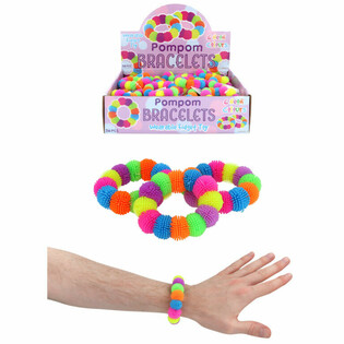 Pompom Armb&aring;nd i Display (36 stk.)