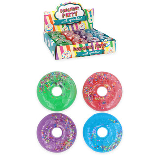 Putty Donuts i farverig display - Mix farver (24 stk.)