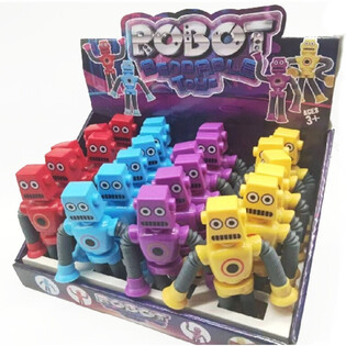 B&Oslash;JELIGE FLEXIBLE LEGET&Oslash;JSROBOTTER - MIX FARVER - I DISPLAY (24 stk.)