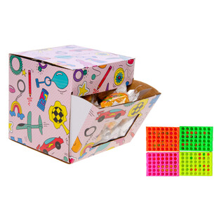 4 p&aring; stribe spil - Neonfarver - I Display (32 stk.)