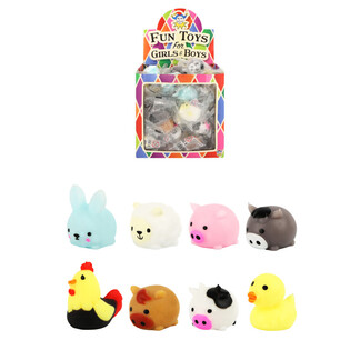 LYKKEPOSE SQUISHY - BONDEGÅRDSDYR - I DISPLAY (96 stk.)