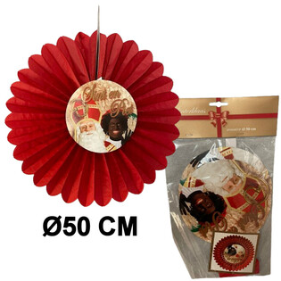 SINTERKLAAS DEKORATIONSVIFTE Ø50 CM - FOLDBAR (6 stk.)