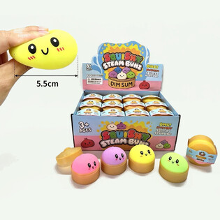 RAGE - Squishy Bun Dumplings LILLE (M&aring;l 5.5 x 5.5 x 3 Cm) - Viral 2026 Fidget Toy (24 stk.)