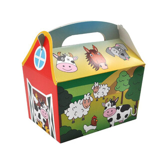 MENUBOX MODEL: BONDEG&Aring;RDSDYR - M&aring;l 18.5x12x19 CM - FOODBOX - KIDSBOX (24 stk.)