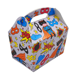 MENUBOX MODEL: SUPERHELT - M&aring;l 18.5x12x19 CM - FOODBOX - KIDSBOX (24 stk.)