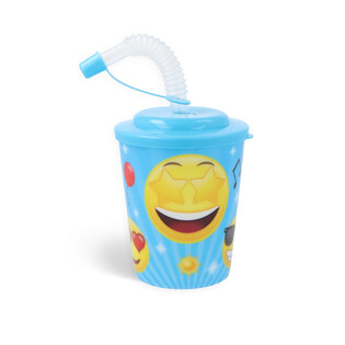 Drikkekop / Isb&aelig;ger med suger&oslash;r - Smiley (12 stk.)