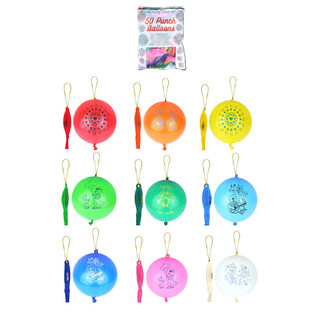 PUNCH BALLONER MED ELASTIK MIX (50 stk.)