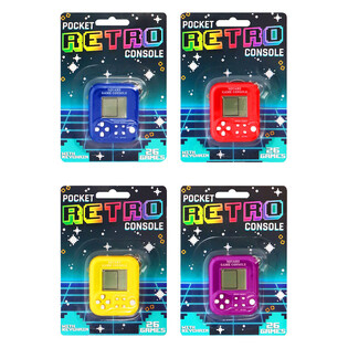 POCKET RETRO SPILLEKONSOL MED N&Oslash;GLERING - 26 SPIL (6 stk.)