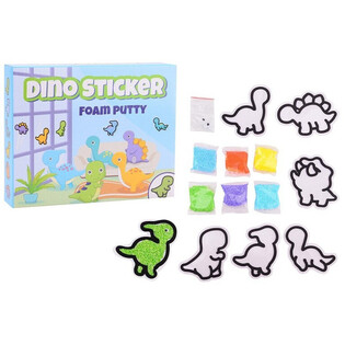 Dino Klisterm&aelig;rker - Foam Putty S&aelig;t - Lav Dine Egne Skumklisterm&aelig;rker (24 stk.)