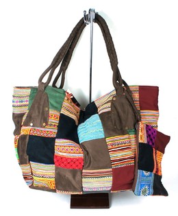 B-FAIR PATCHWORKTASKE STOR BRUN (1 stk)