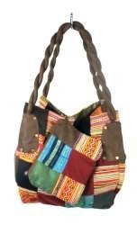 B-FAIR PATCHWORKTASKE STOR BRUN (1 stk.)