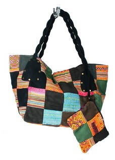 B-FAIR TAS PATCHWORK STOR SORT (1 stk)
