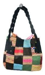 B-FAIR Patchworktaske stor sort (1 stk.)