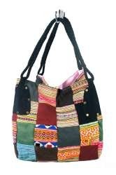 B-Fair Patchwork-taske Stor Sort - Håndlavet (1 stk.)
