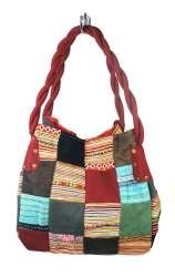 B-FAIR Patchwork Taske Lille Rød