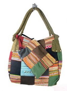 Art.nr: 97731B - B-FAIR PATCHWORKTASKE LILLE GRØN (1 stk)