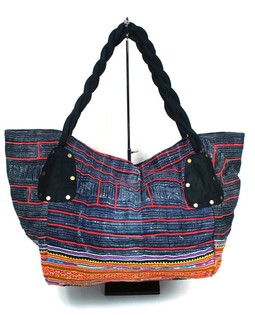B-Fair Brokade Taske Lille, Sort/Denim (1 stk.)