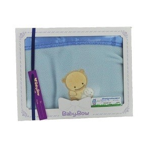 Baby Bow Fleece Babyt&aelig;ppe - Bl&aring;t